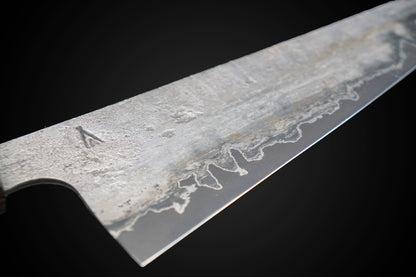 Kota Knives Wrought Iron Clad 52100 185mm Gyuto Wenge Handle