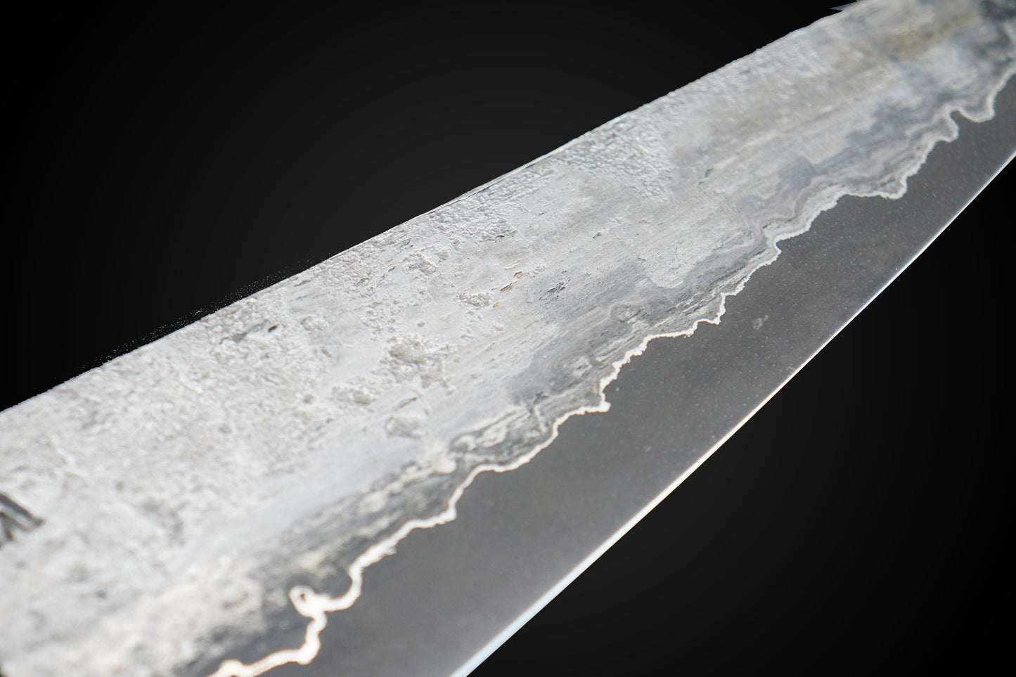 Kota Knives Wrought Iron Clad 52100 185mm Gyuto Ebony Handle