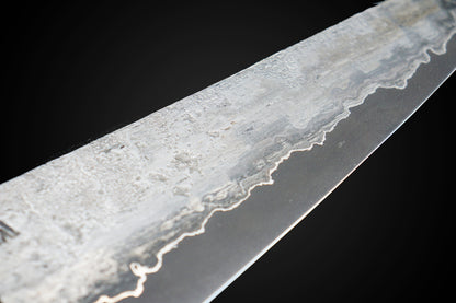 Kota Knives Wrought Iron Clad 52100 185mm Gyuto Ebony Handle